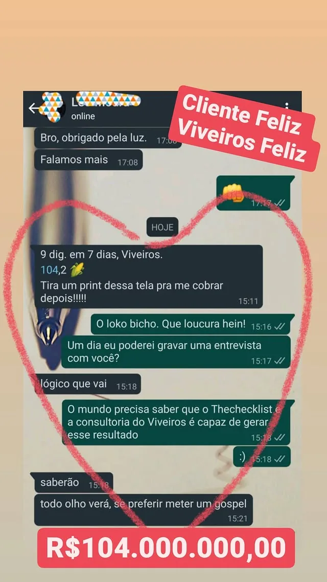 Print do resultado: R$ 104 MILHÕES EM 7 DIAS