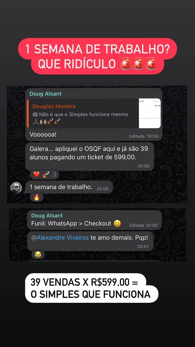 Print do resultado: 39 VENDAS EM UMA SEMANA