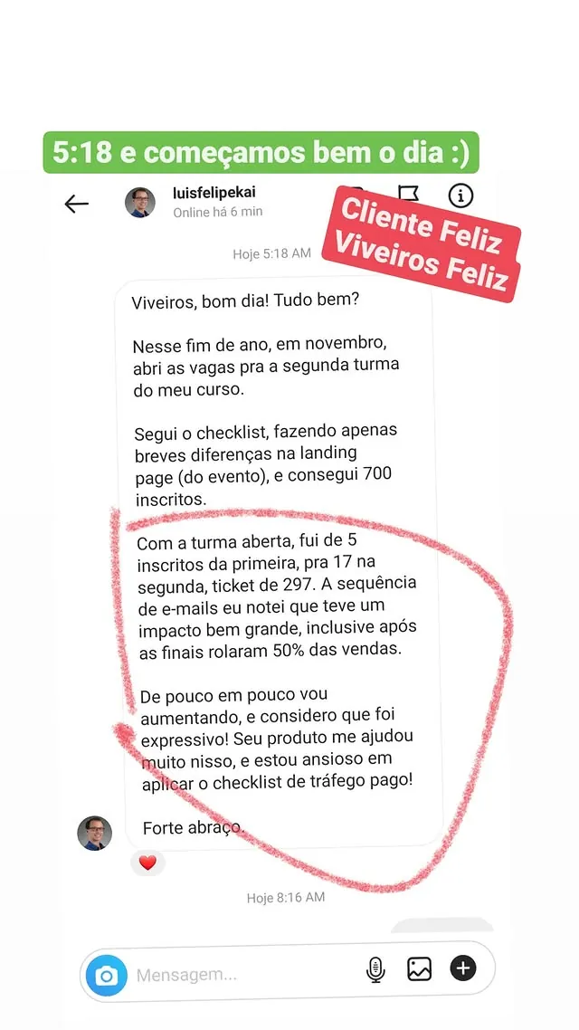 Print do resultado: 700 INSCRITOS E 17 ALUNOS